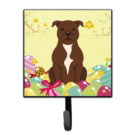 Jensendistributionservices Easter Eggs Staffordshire Bull Terrier Chocolate Leash or Key Holder MI1709208